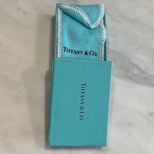 Tiffany & Co Blue Logo Box with original pouch 3x2x1